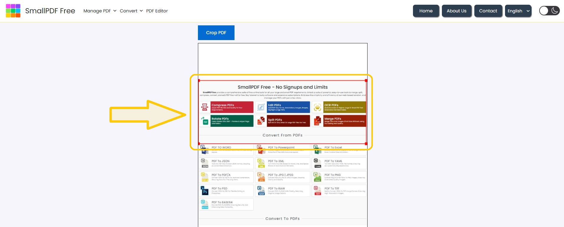 Step 3: Preview and Download - Screenshot showing the preview of the cropped PDF with options to download the file.