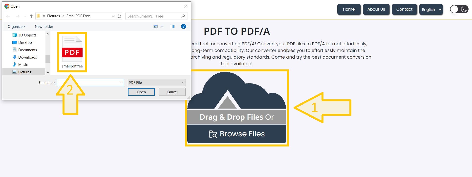 Upload PDF file