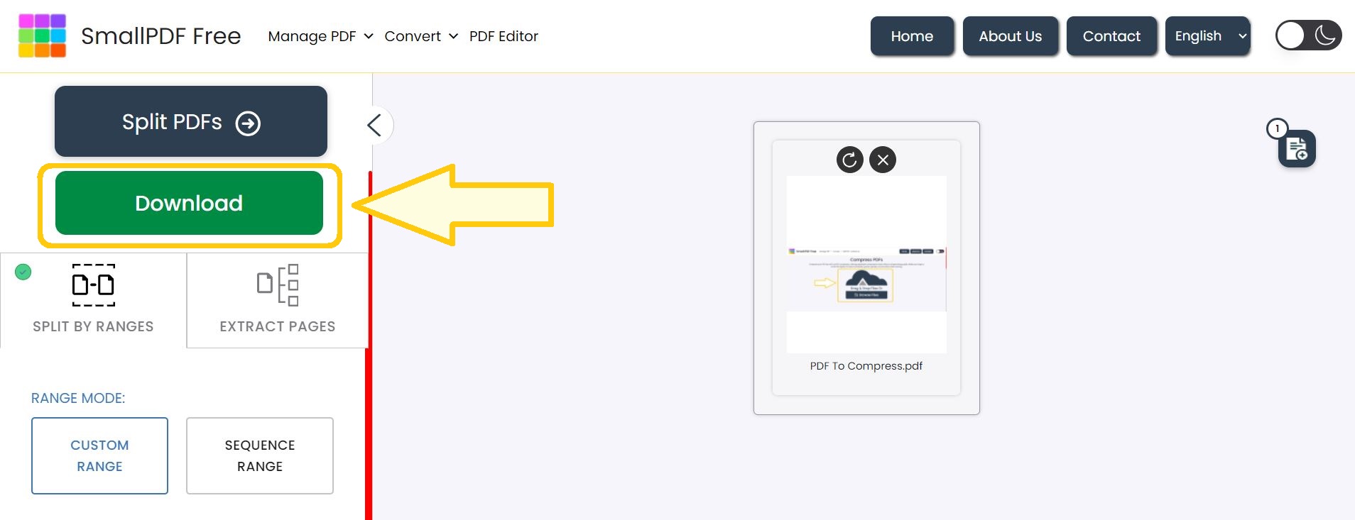 Download your split or extracted PDF files after processing.