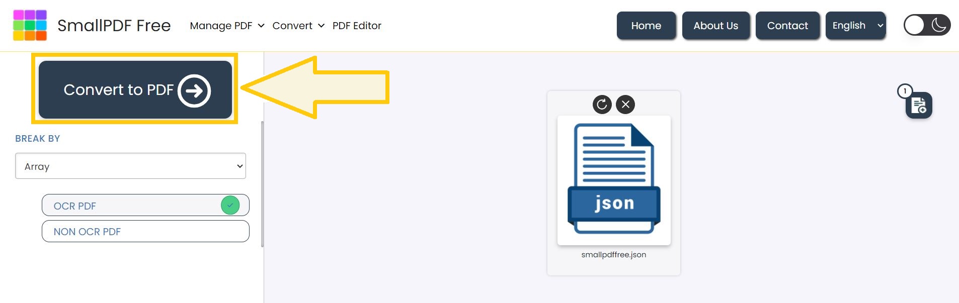 Convert JSON to PDF.