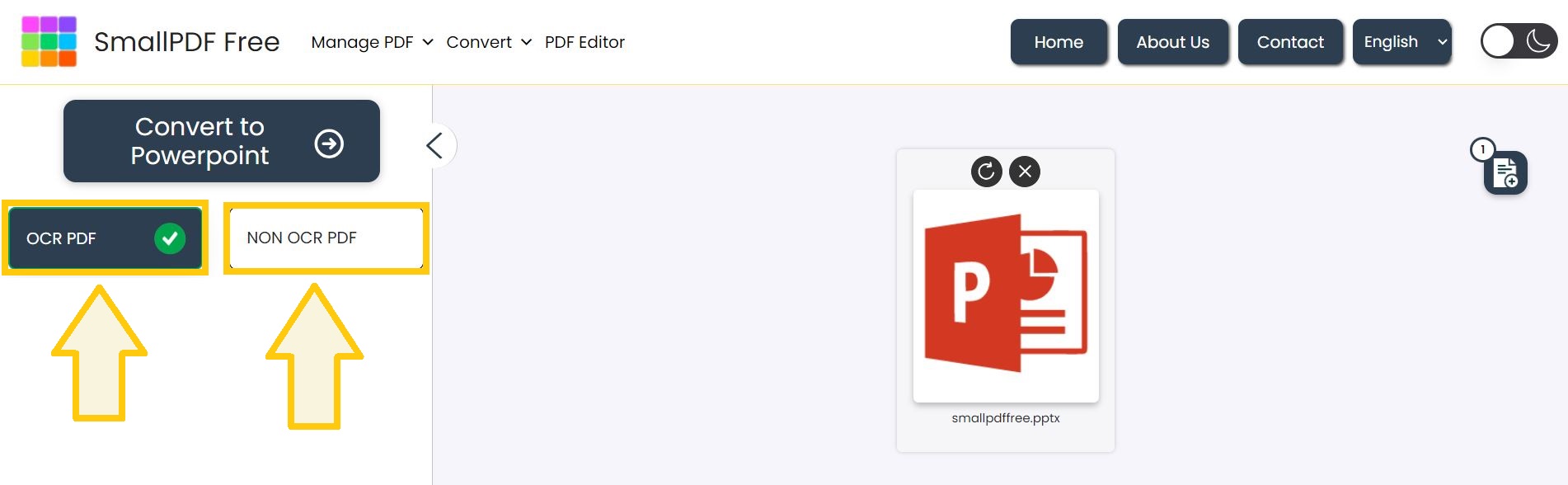 Modify preferences before converting PowerPoint to PDF.