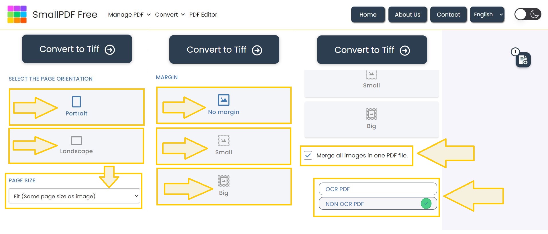 Customize PDF page orientation settings.