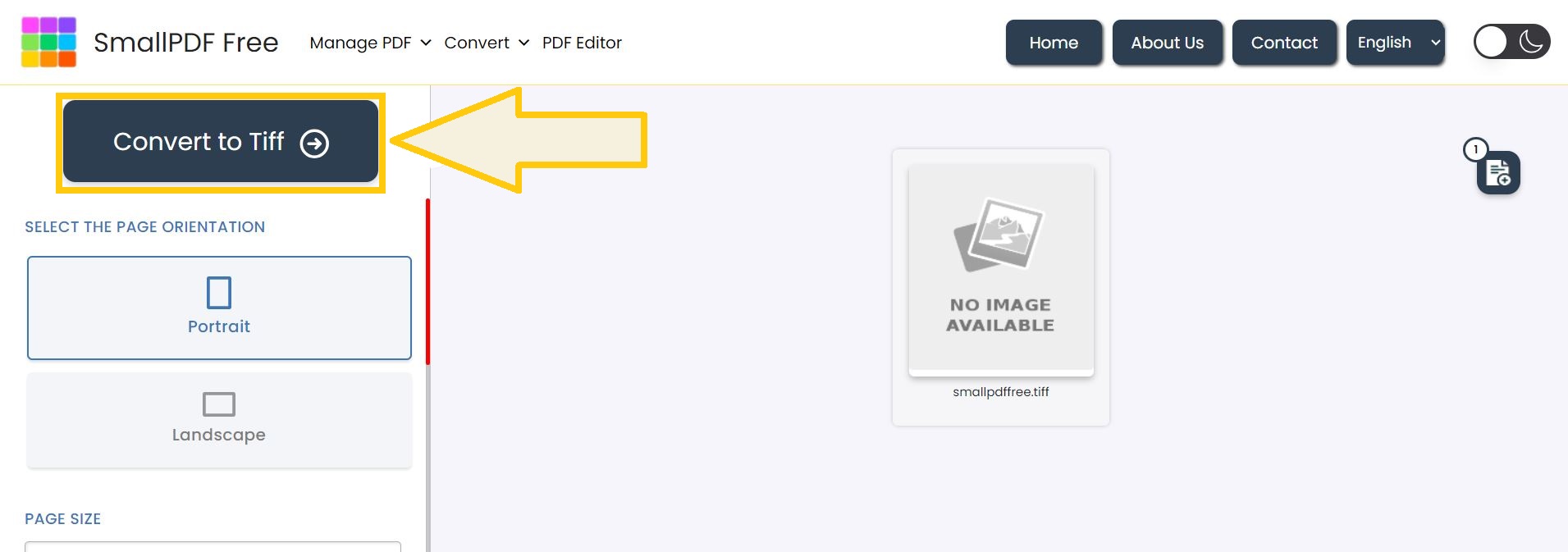 Start converting TIFF images to PDF.